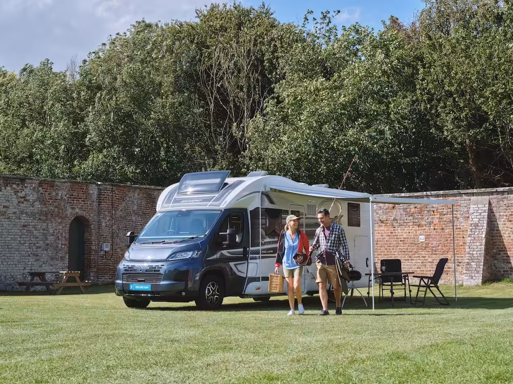 2026 Swift Escape Lifestyle Outside Awning Grass Resized