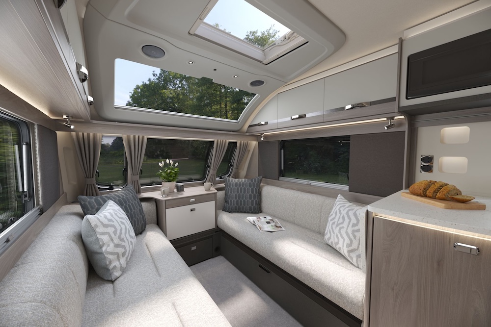 a interior of a camper