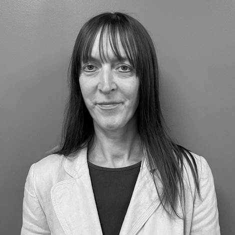 A black and white photo of Heidi