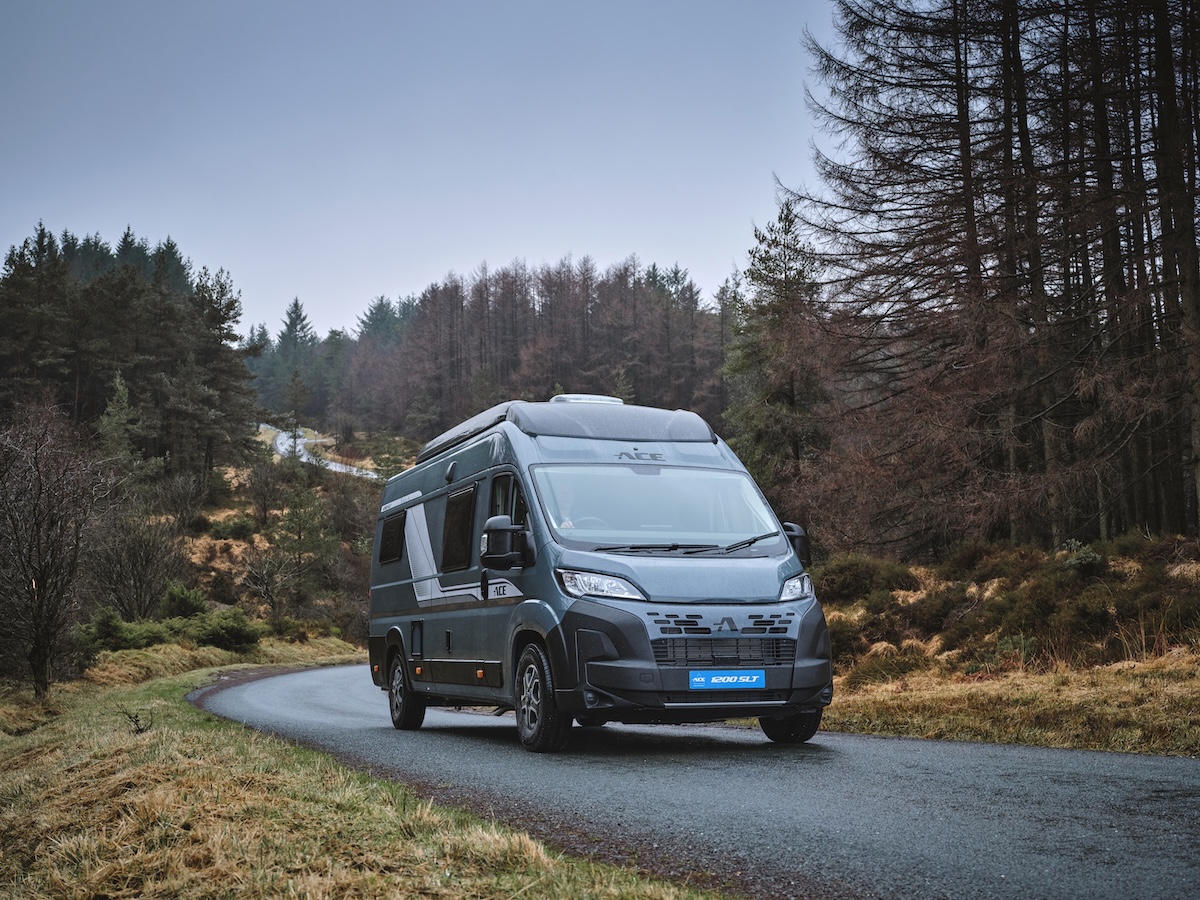 Ace campervan on the road